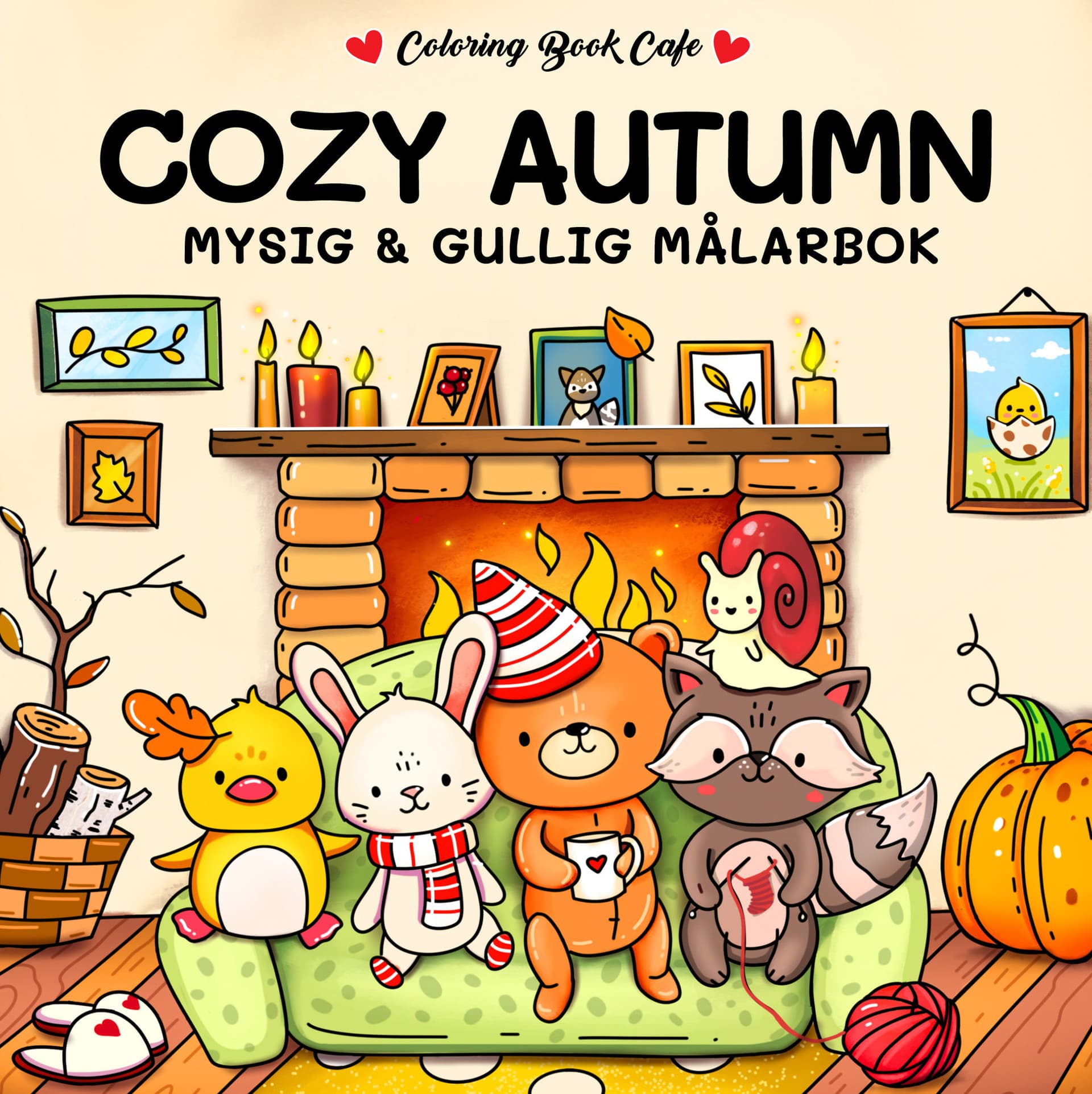Cozy Autumn. Mysig och gullig Cozy Coloring målarbok från Coloring Book Cafe