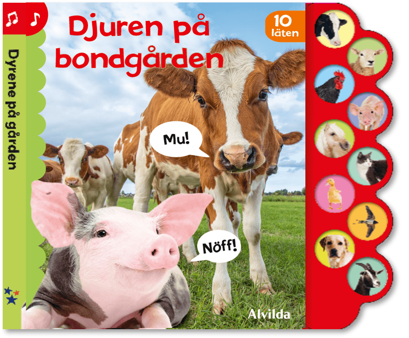 Djuren på bondgården. Ljudbok med 10 ljud