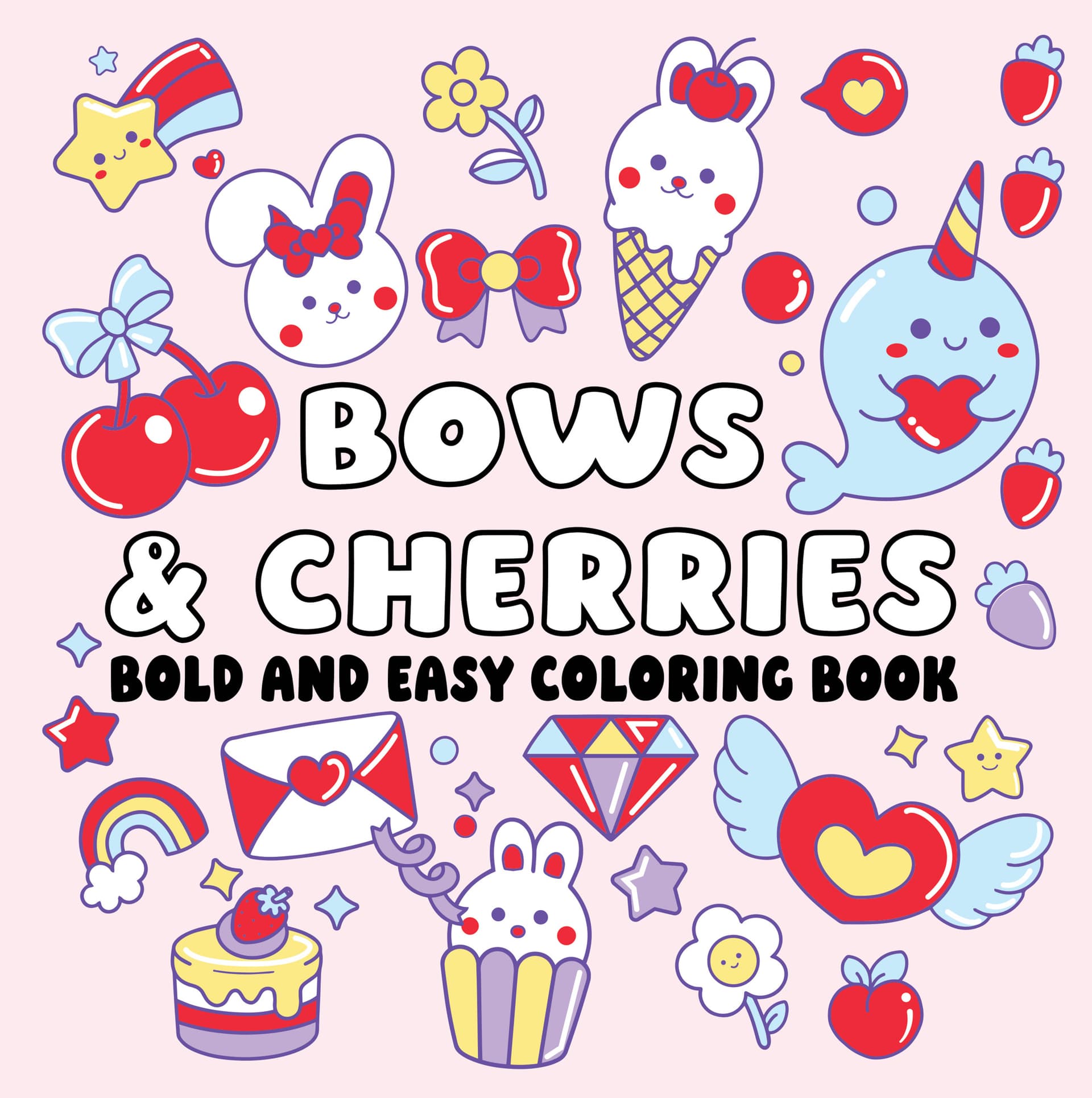 Bows and Cherries Bold and Easy Coloring Book