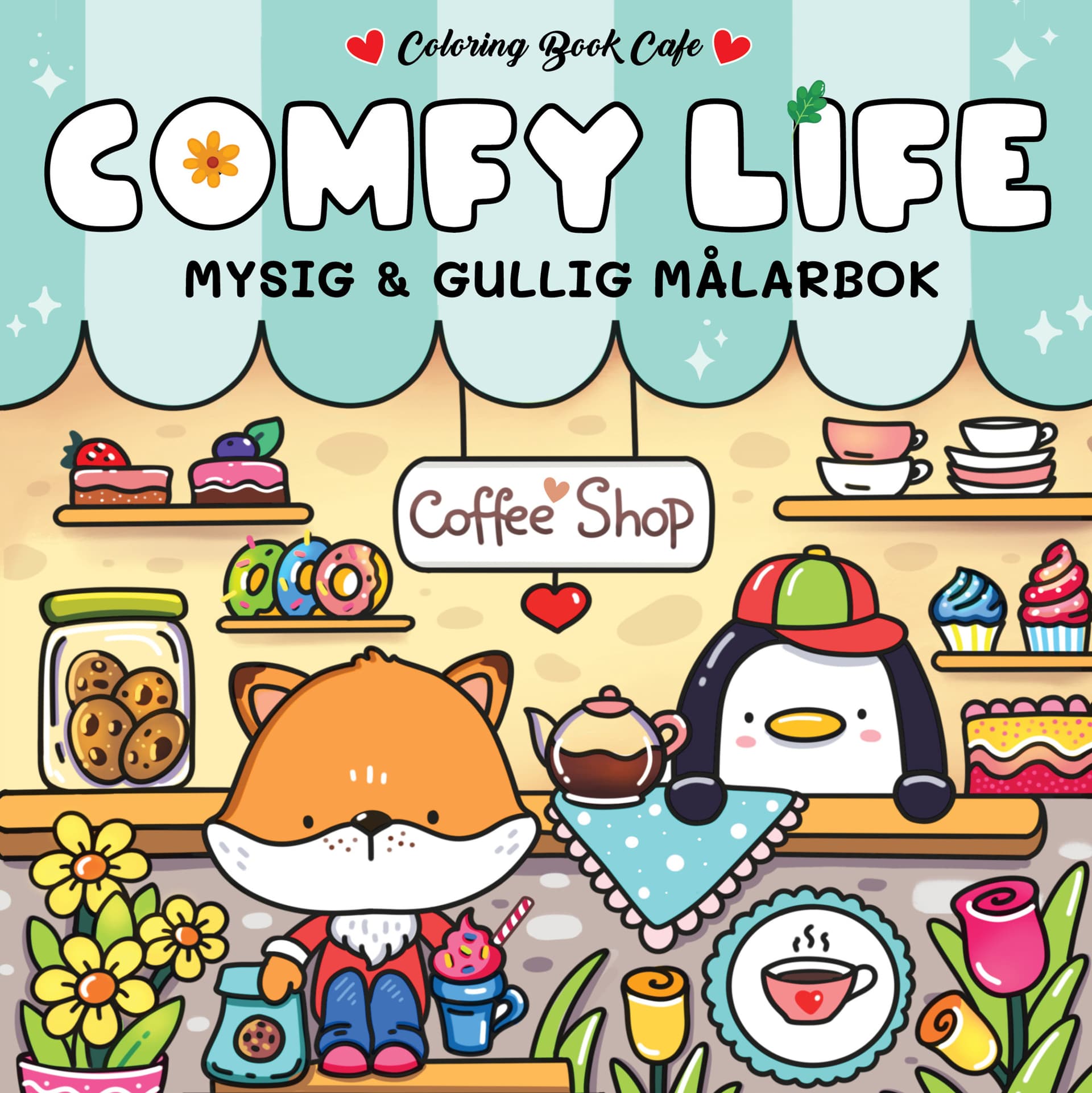 Comfy Life. Mysig och gullig Cozy Coloring målarbok från Coloring Book Cafe