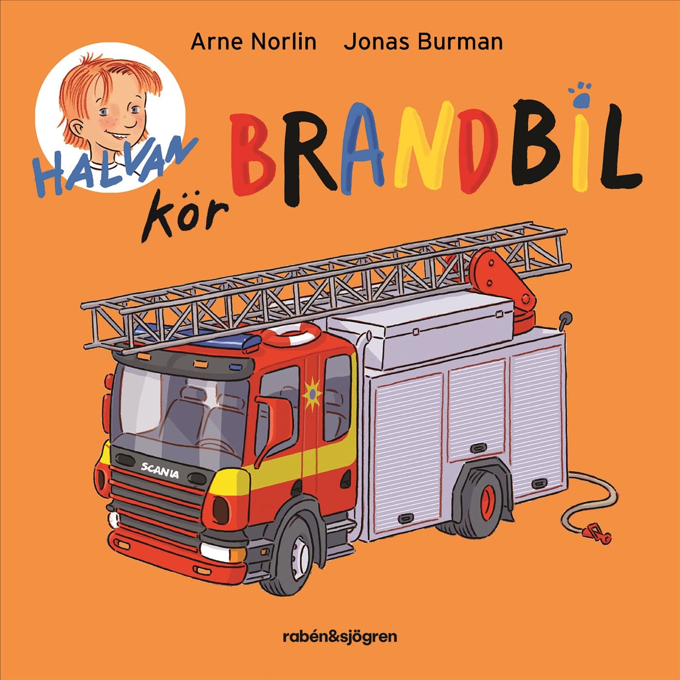 Halvan kör brandbil