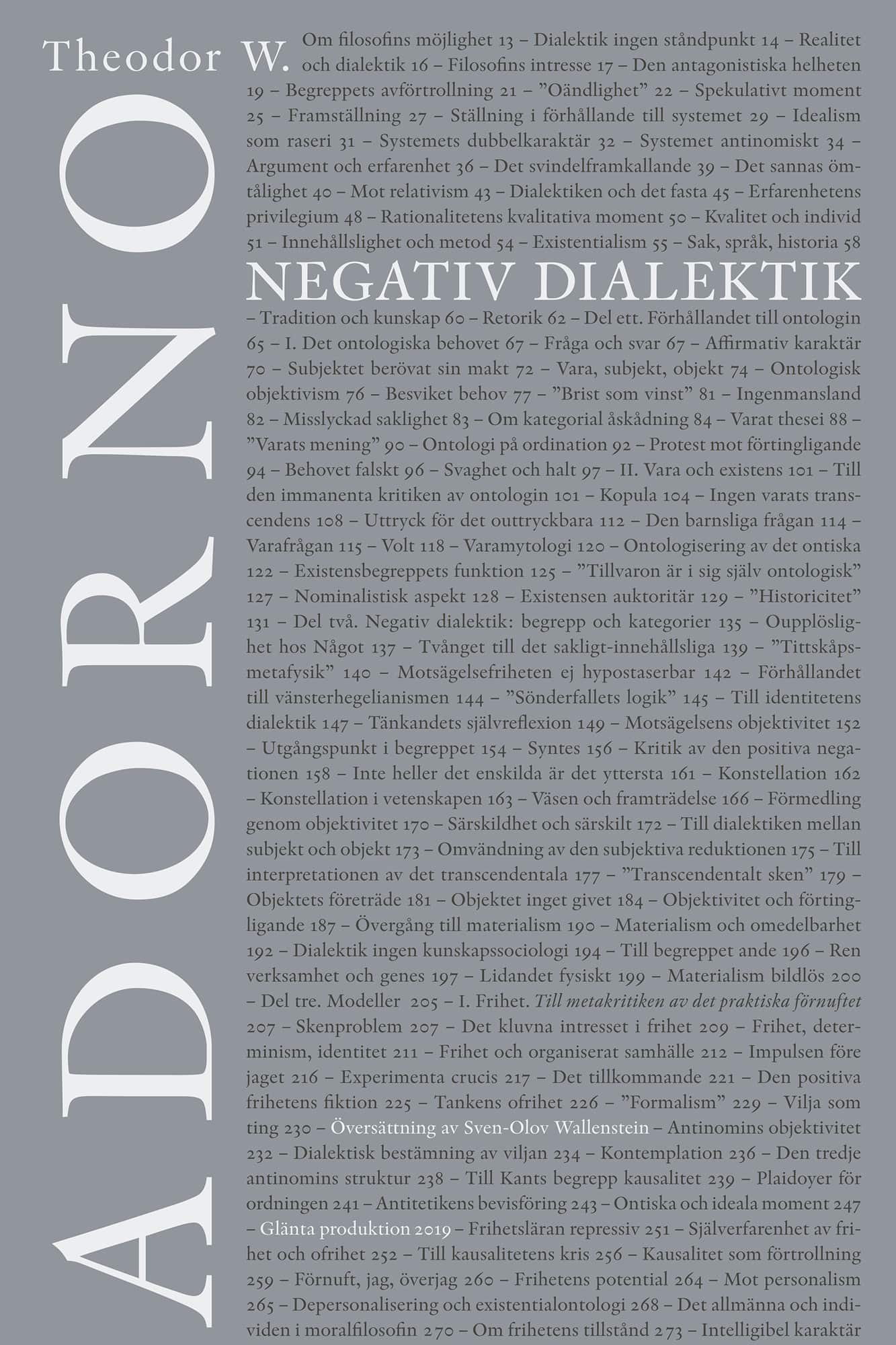 Negativ dialektik av Theodor W. Adorno