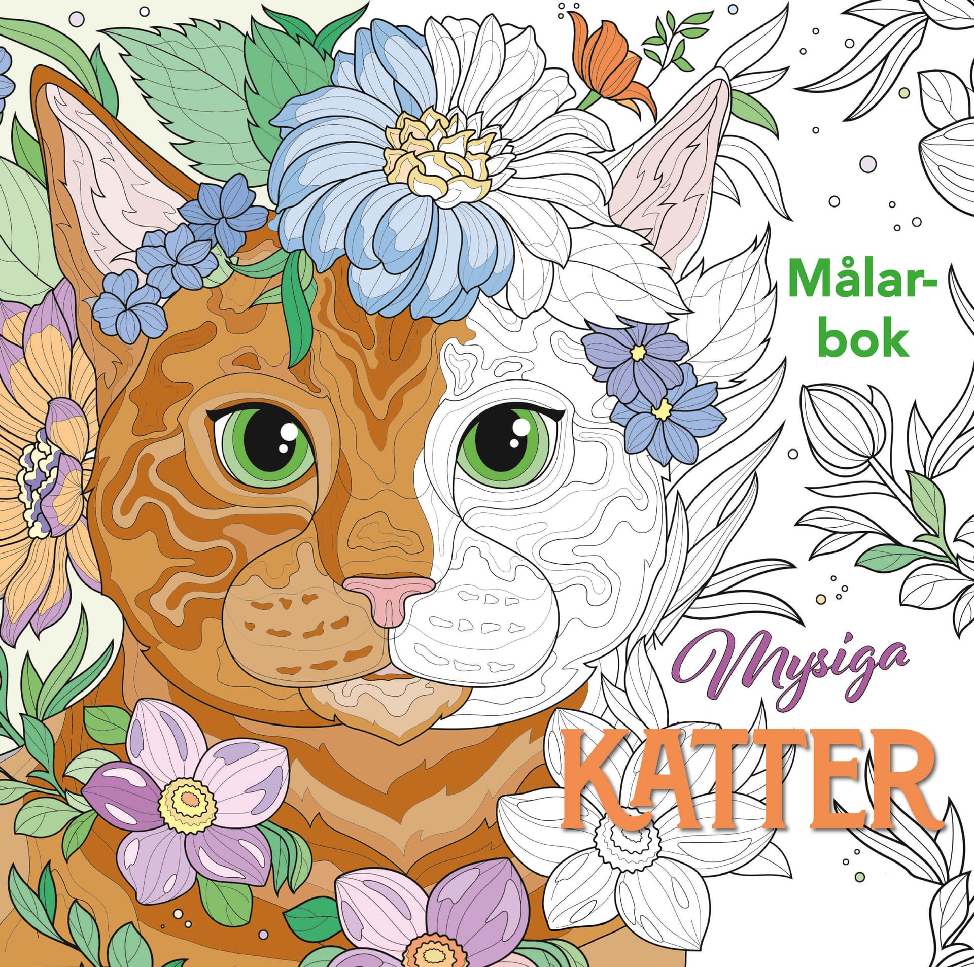 Mysiga katter : Målarbok