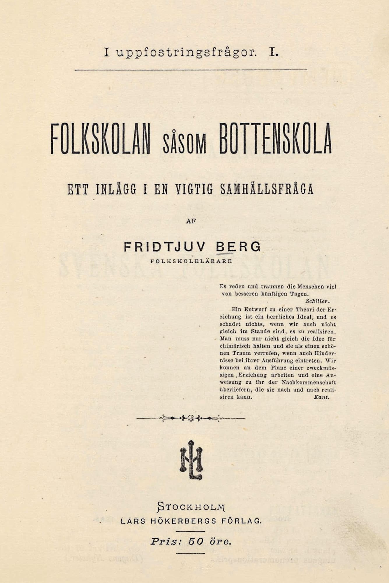 Folkskolan såsom bottenskola