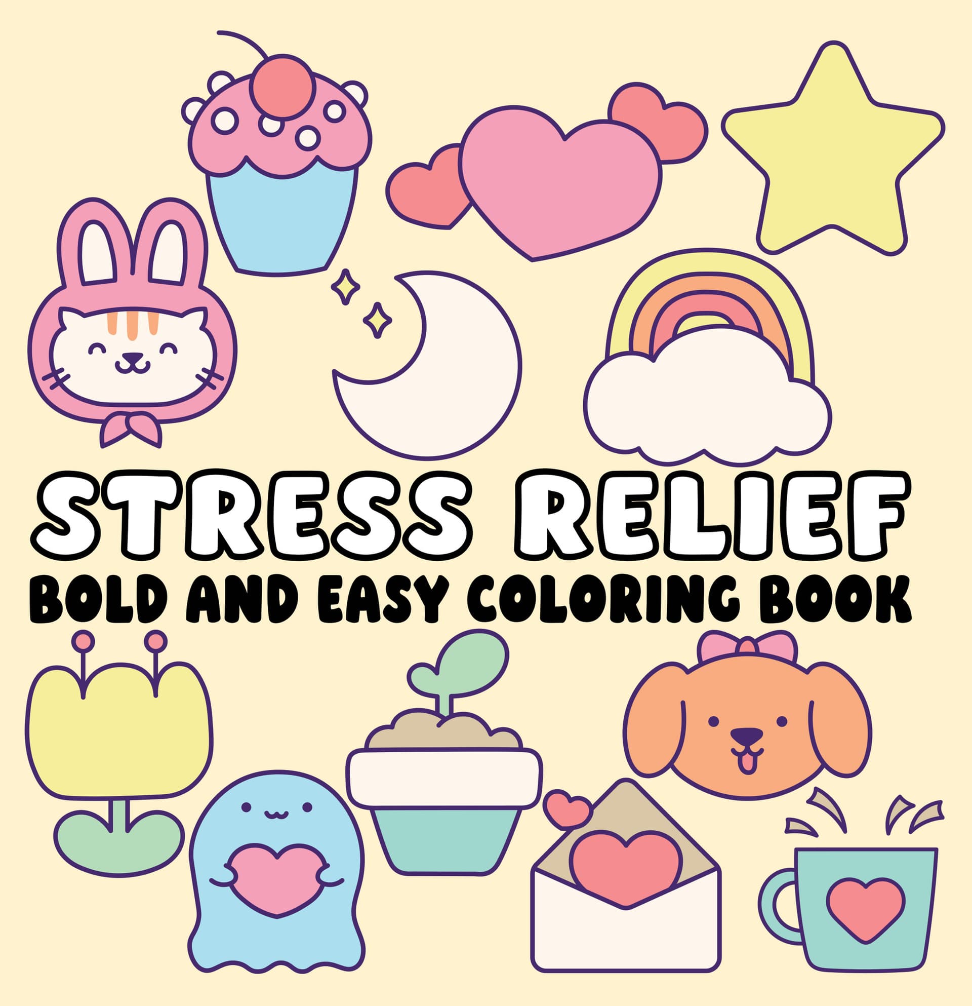 Stress Relief Bold and Easy Coloring Book